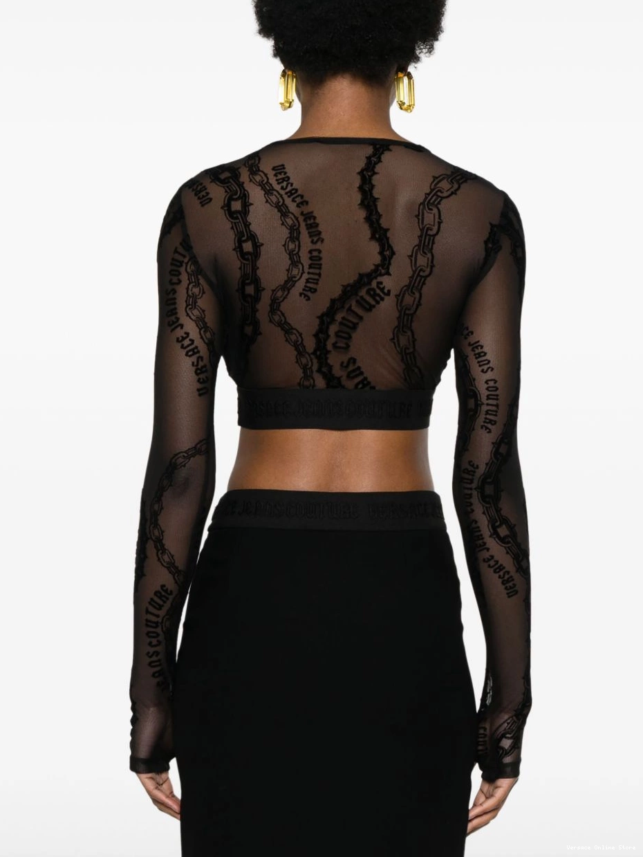 Affordable Chain top Jeans Versace Women Couture-flocked Couture 0801